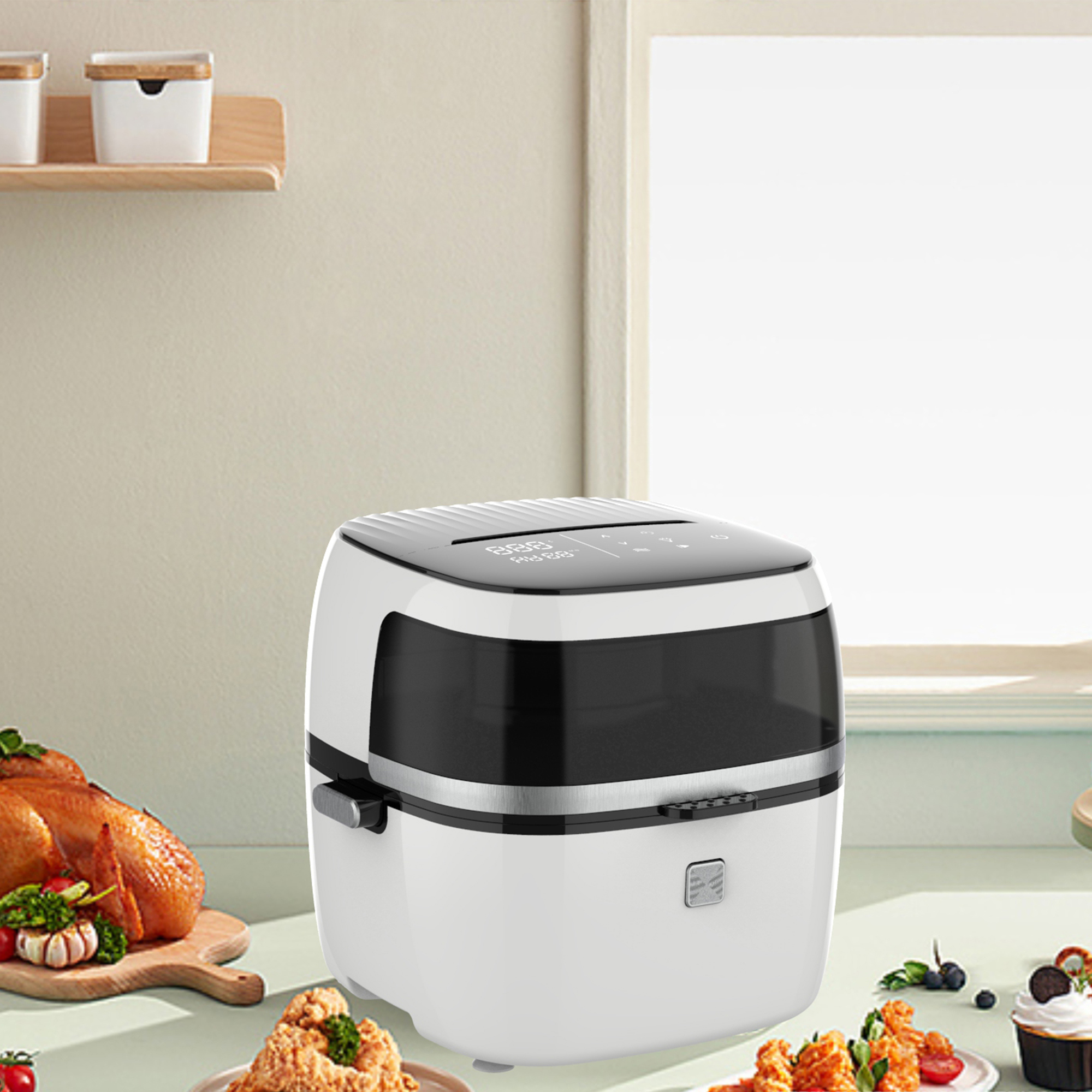 2024 YLI KOSKEUTTAMINEN Säädettävä lämpötila Sähköinen ilmakefter-keittokone YYZG-650A